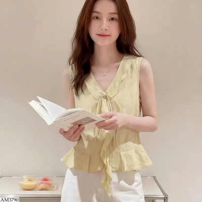 AM3790 ÁO SƠ MI SÁT NÁCH CỔ V CHO NỮ
