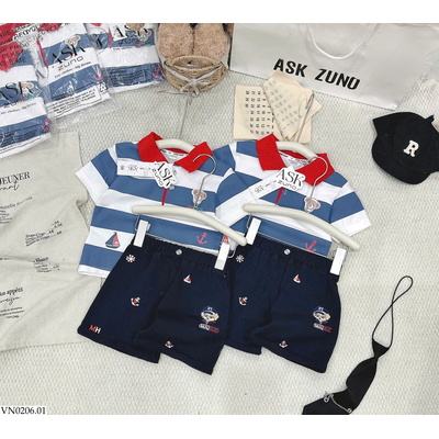 VN0206.01 SÉT POLO SỌC GẤU PHONG CÁCH HQ