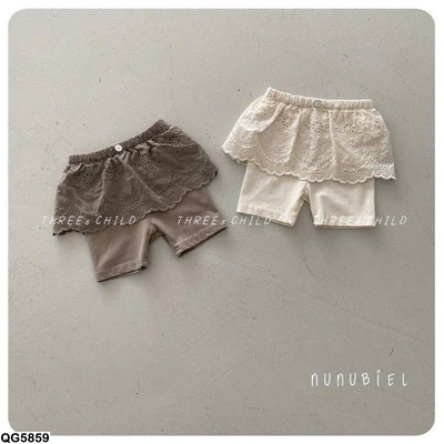QG5859 QUẦN SHORT VẢI PHỐI REN CHO BÉ