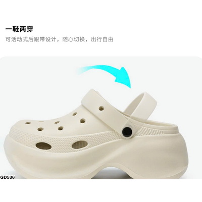 GD536 BST DÉP CROCS ĐẾ CAO