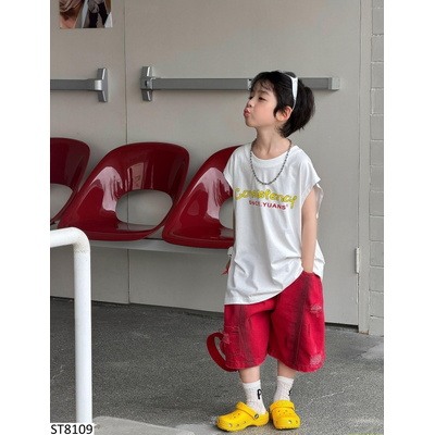 ST8109 SET TANKTOP MIX SHORT ĐỎ FANSHU