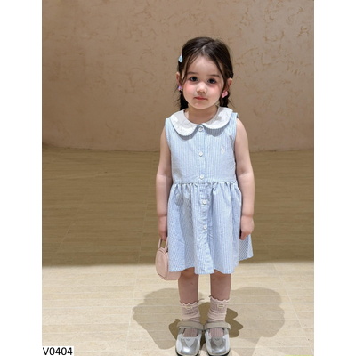 V0404 VÁY SÁT NÁCH KẺ CỔ SEN