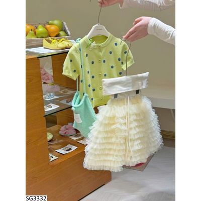 SG3332 SET ÁO CHẤM BI XANH MIX CHÂN VÁY TUTU