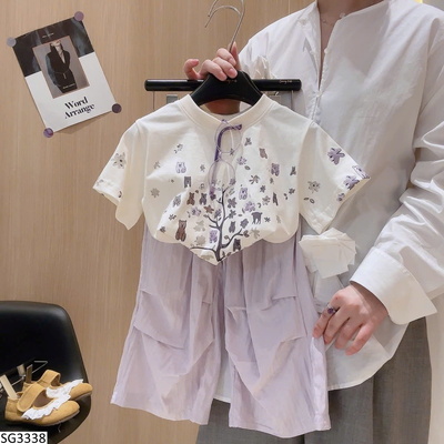 SG3338 SET ÁO HỌA TIẾT MIX QUẦN ỐNG RỘNG BG