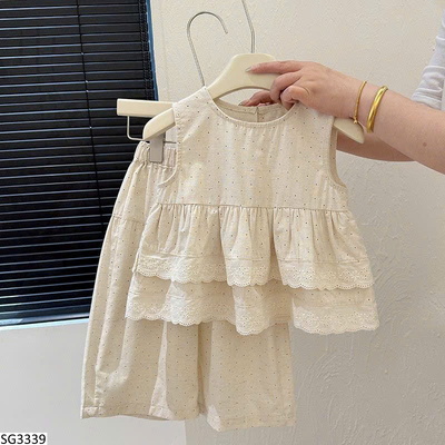 SG3339 SET ÁO SÁT NÁCH MIX QUẦN DÀI CHO BÉ GÁI