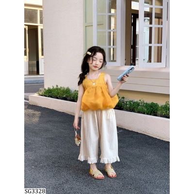 SG3328 SET ÁO SÁT NÁCH BỒNG MIX QUẦN SUÔNG BÈO