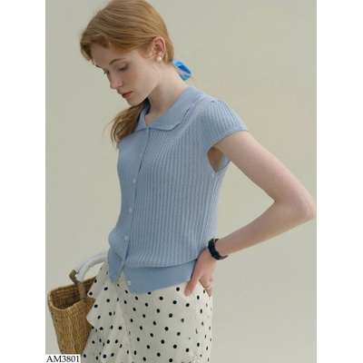 AM3801 ÁO LEN DỆT KIM CỔ POLO NỮ W.G.W.E