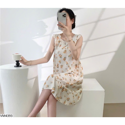 VM4393 VÁY MẶC NHÀ HỌA TIẾT CHO NỮ