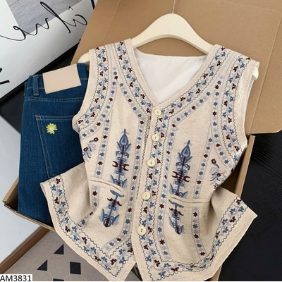 AM3831 ÁO SÁT NÁCH HỌA TIẾT CHO NỮ