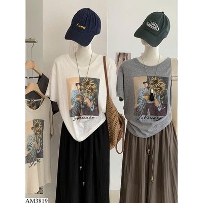 AM3819 ÁO THUN HOA HƯỚNG DƯƠNG CHUẨN QC