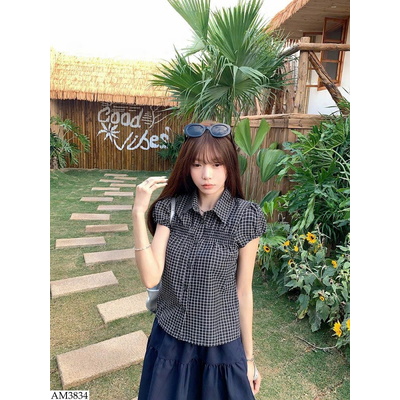 AM3834 SƠ MI CARO SIÊU XINH