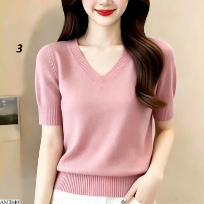 AM3840 ÁO THUN CỔ V CHO NỮ