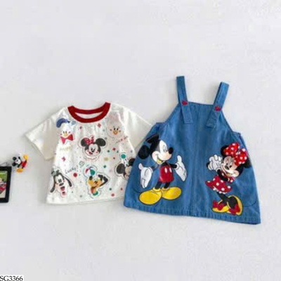 SG3366 SET ÁO MIX YẾM CHO BÉ GÁI MICKEY