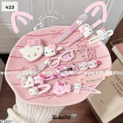 KT2037 SET 16 KẸP TÓC KITTY