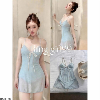 BM1128 BIKINI 2 DÂY KẺ ĐI BIỂN CHO NÀNG