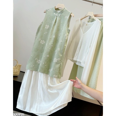VM4404 VÁY SƯỜN XÁM GIẢ 2 LỚP ANNA
