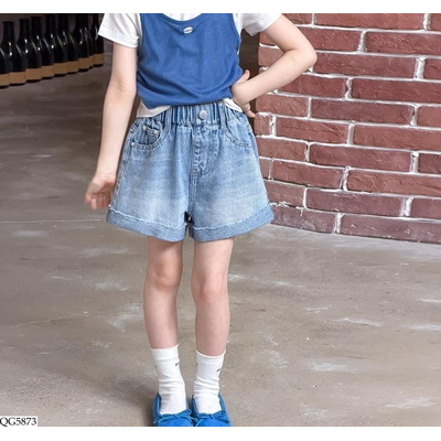 QG5873 SHORT JEANS GẤP GẤU AMBB