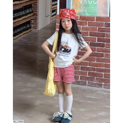 SG3385 ÁO CÚN MIX SHORT KẺ ĐỎ AMBB