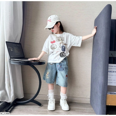 SG3388 ÁO THUN MIX SHORT CÚN CHO BG