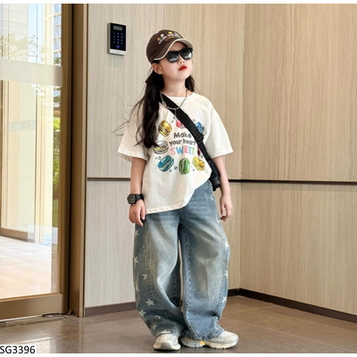 SG3396 SET ÁO THUN BÁNH NGỌT MIX JEANS NGÔI SAO