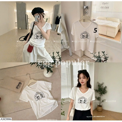 AM3886 ÁO THUN NỮ CỔ V MÙA HÈ