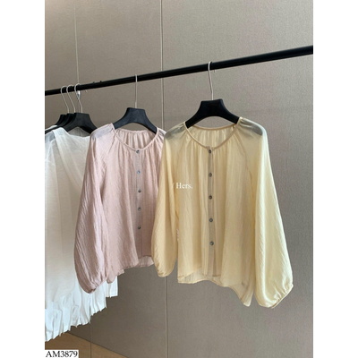 AM3879 ÁO SƠ MI DÁNG RỘNG CỔ TRÒN HERS