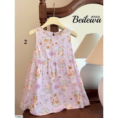 V0441 VÁY SÁT NÁCH HỌA TIẾT CHO BG