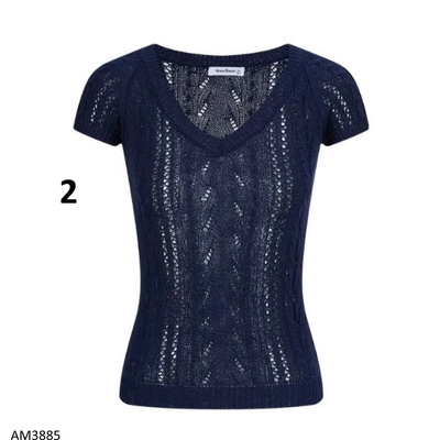 AM3885 ÁO NGẮN TAY CỔ V CHO NỮ MOSESQUEEN