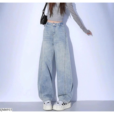 QM6915 QUẦN JEAN ỐNG RỘNG LƯNG CAO