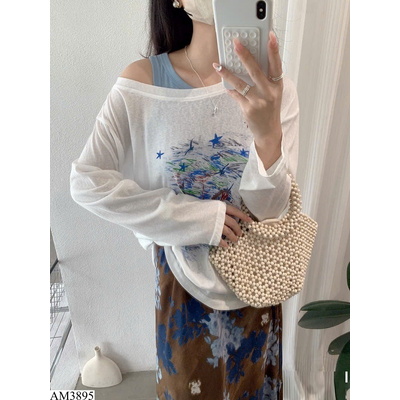 AM3895 SET ÁO LƯỚI MỎNG PHỐI TANKTOP CÁ TÍNH