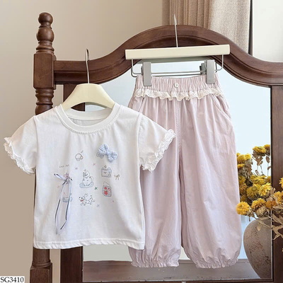SG3410 SET BỘ MÙA HÈ BÉ GÁI ĐÍNH NƠ