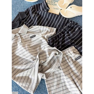 S8025 SET ĐỒ POLO KẺ SỌC CHO BÉ