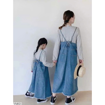 YM021 SET VÁY YẾM JEAN MẸ VÀ BÉ