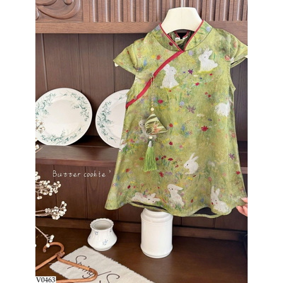 V0463 VÁY SƯỜN XÁM THỎ CHO BG