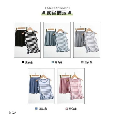 S8027 BỘ BA LỖ KẺ MẶC NHÀ TRẺ EM