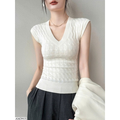 AM3915 ÁO CỘC TAY CỔ V DÁNG ÔM