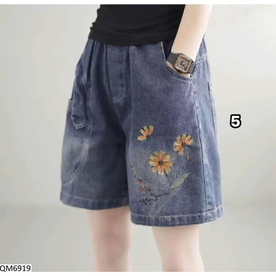 QM6919 QUẦN SHORT JEAN THÊU