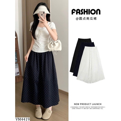 VM4419 CHÂN VÁY CHẤM BI DÁNG DÀI