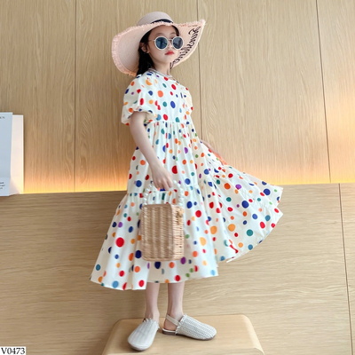 V0473 VÁY CHẤM BI NHIỀU MÀU SẮC CHO BÉ