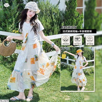 SG3435 SET ÁO THUN MIX CHÂN VÁY