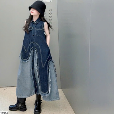 V0482 VÁY DENIM DÁNG DÀI CHO BG