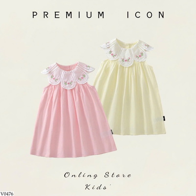 V0476 VÁY CỔ HOA CHO BÉ GÁI HÃNG PREMIUM ICON