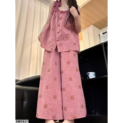 SM5631 BỘ NGỦ HỒNG 2 DÂY DÁNG DÀI CHO NỮ