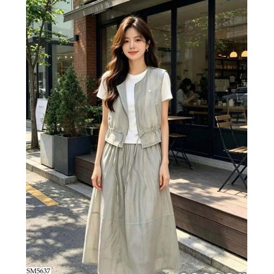 SM5637 SET VÁY GILE PHONG CÁCH HÀN QUỐC ANNA