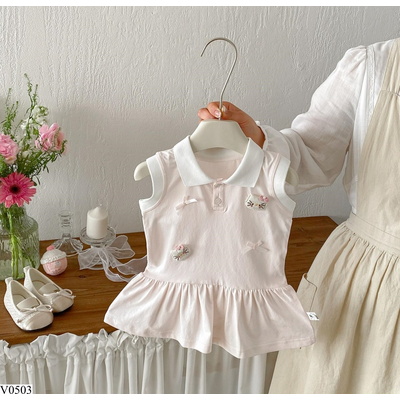 V0503 VÁY POLO THÊU ĐUÔI CÁ SZ NHÍ