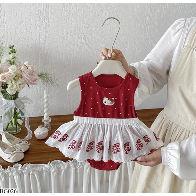 BG026 ROMPER ĐỎ KÈM CHÂN VÁY KITTY