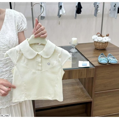 SG3467 POLO TAY HẾN MIX CV XẾP LY COCOGIRIN