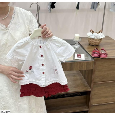 SG3469 SÉT ÁO THỎ MIX SHORT ĐỎ COCOGIRIN