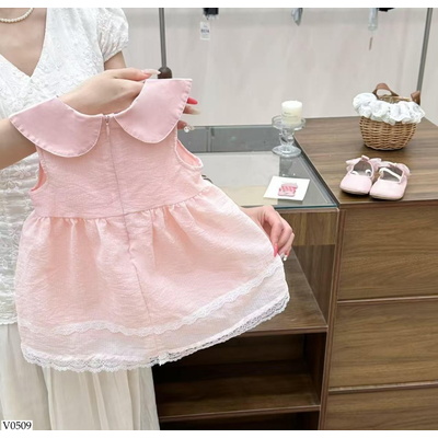 V0509 ĐẦM HỒNG CỔ SEN COCOGIRIN