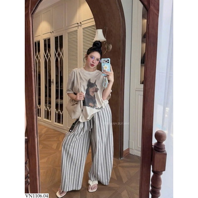 VN1106.04 SET THUN IN DOBERMAN + QUẦN KẺ